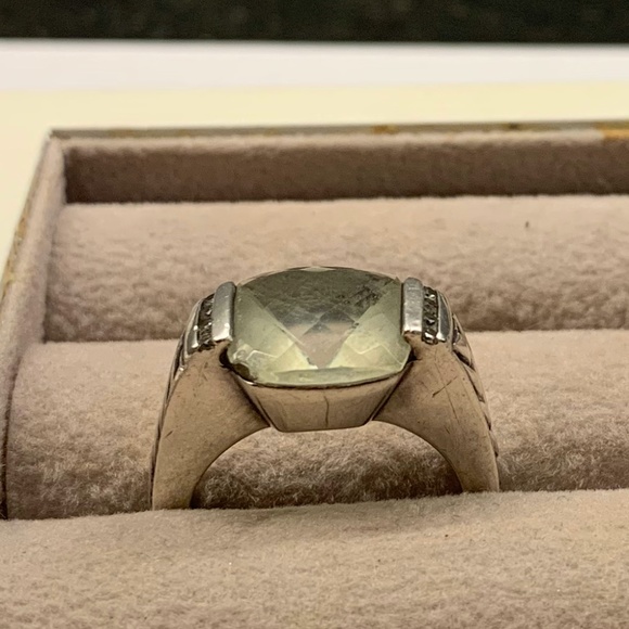 David Yurman Prasiolite & Diamond Ring Size 5.5 - Picture 2 of 3